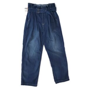 NWT Polo Ralph Lauren High Rise Baggy Wide Leg Belted Pleated Paper Bag Jeans 26
